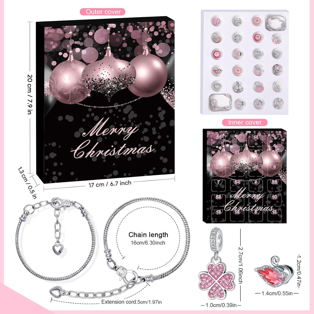 Hymarvo Adventskalender 2024 Schmuck Mädchen, Weihnachtskalender Schmuck Geschenk für Kinder Teenage