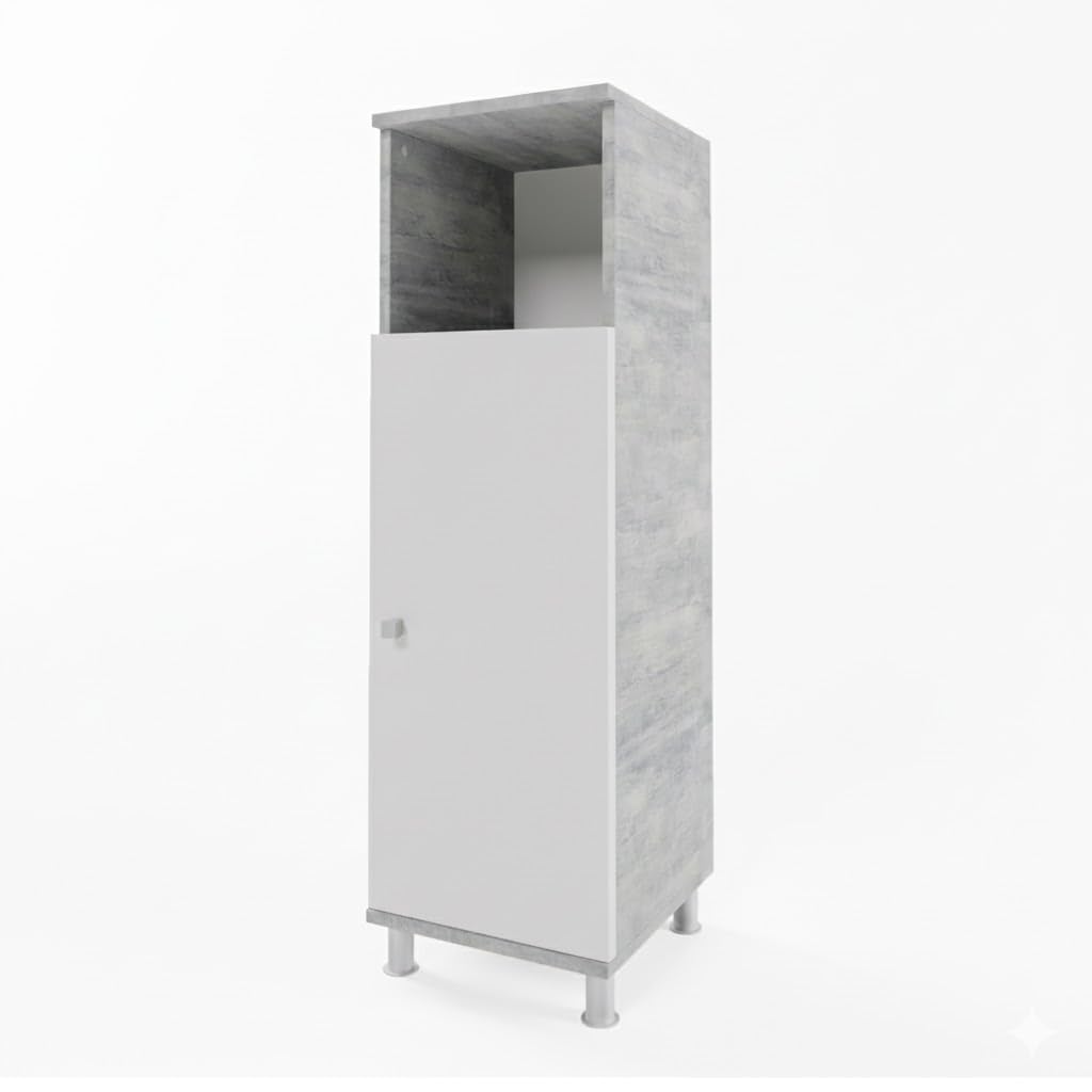 Vicco Midischrank Fynn, Beton/Weiss, 30 x 95 cm Beton 95 x 30 cm, Beton 95 x 30 cm