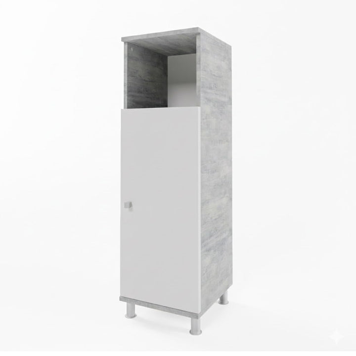 Vicco Midischrank Fynn, Beton/Weiss, 30 x 95 cm Beton 95 x 30 cm, Beton 95 x 30 cm