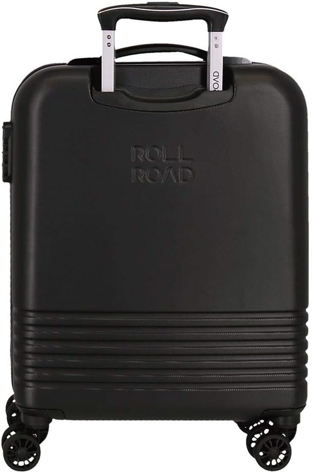 Roll Road India Kabinenkoffer Schwarz 40x55x20 cms Hartschalen ABS Kombinationsschloss 37L 2,5Kgs 4