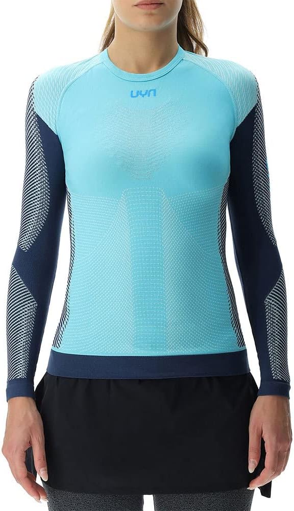 UYN Damen Running Pb42 Ow Long_sl T-Shirt L Blau/Pfau Pracht, L Blau/Pfau Pracht