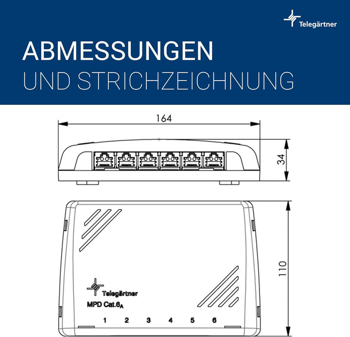 TELEGÄRTNER J02021A0051 Mini Verteiler geschirmt 6xR 100006988
