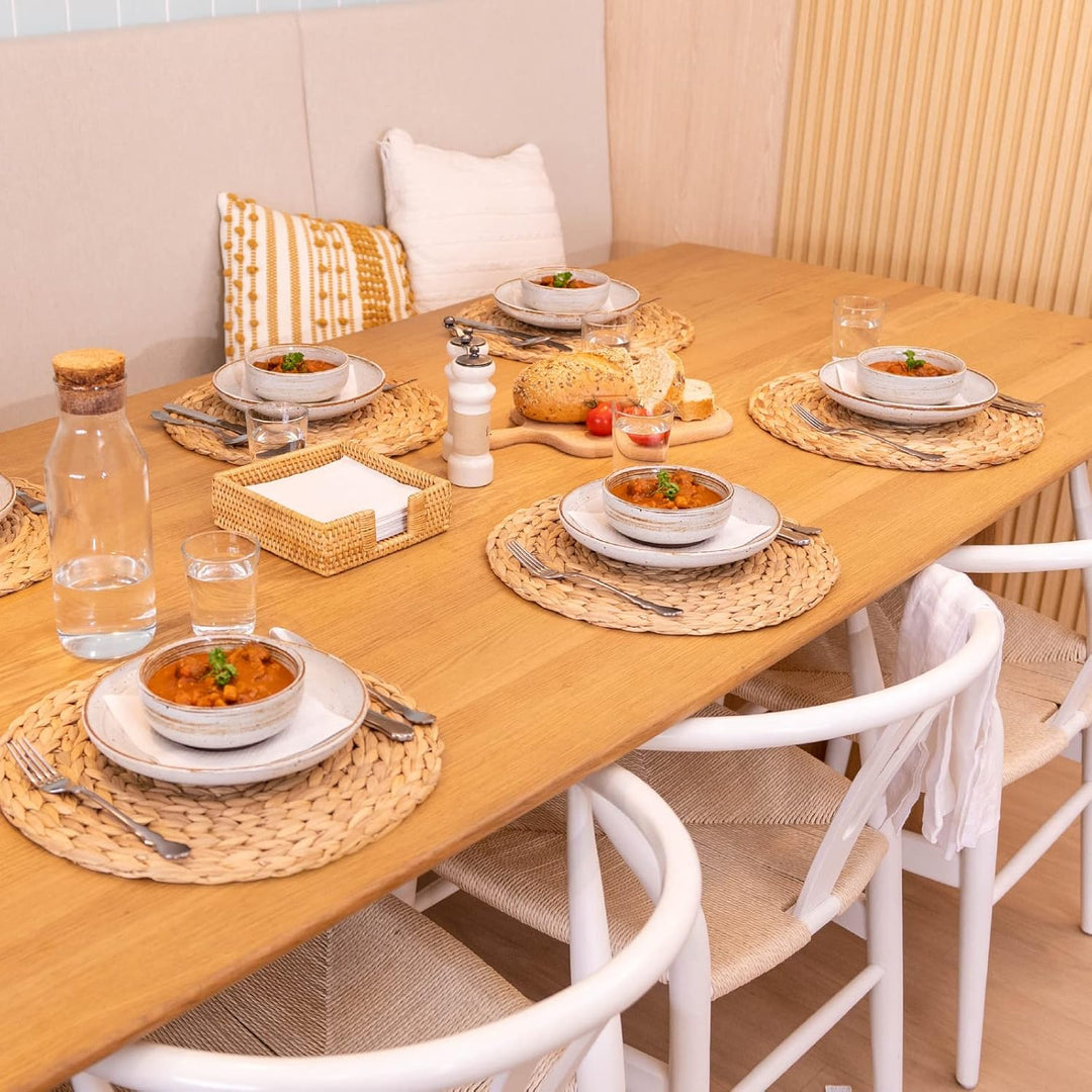 YANGQIHOME Platzset aus Wasserhyazinthe, rundes Tischset, handgemachte runde Platzdeckchen, Tellerun