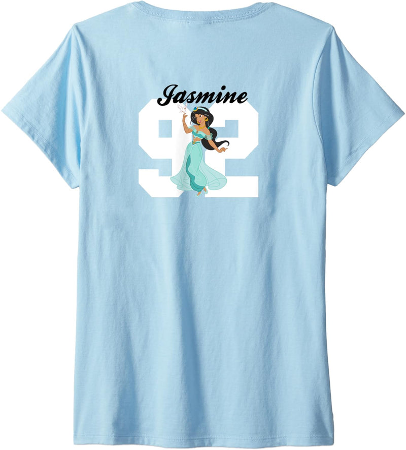 Disney Aladdin Jasmine Collegiate T-Shirt mit V-Ausschnitt