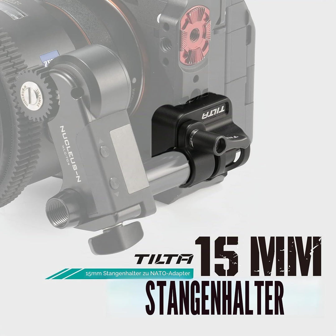 TILTA 15mm Rod Holder to Adapter 15mm Rutenhalter auf NATO-Adapter, 15mm Rutenhalter auf NATO-Adapte