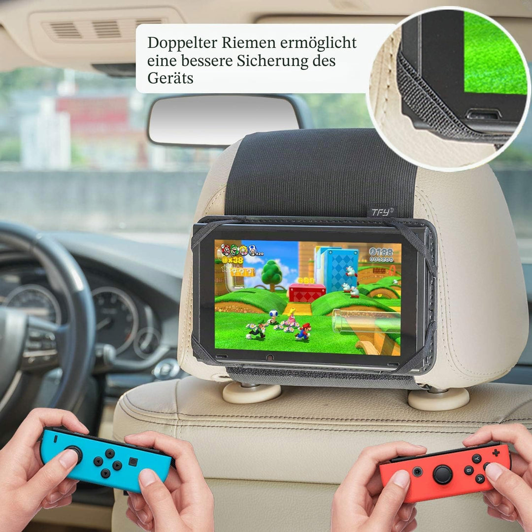TFY Kfz-Kopfstützenhalterung, Fahrzeug-Halterung, kompatibel mit Nintendo Switch | Kratzfestes Desig