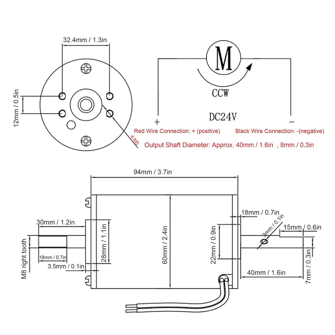 12V 80W DC Motor 4250RPM Hochgeschwindigkeits-Permanentmagnetmotor, CW/CCW und Dual Head (D-Welle &