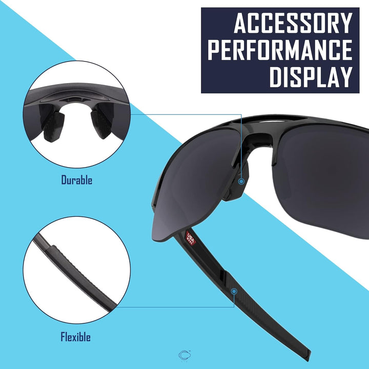 Saucer Ersatz-Nasenpads für Oakley Mercenary OO9424 Sonnenbrille Schwarz, Schwarz