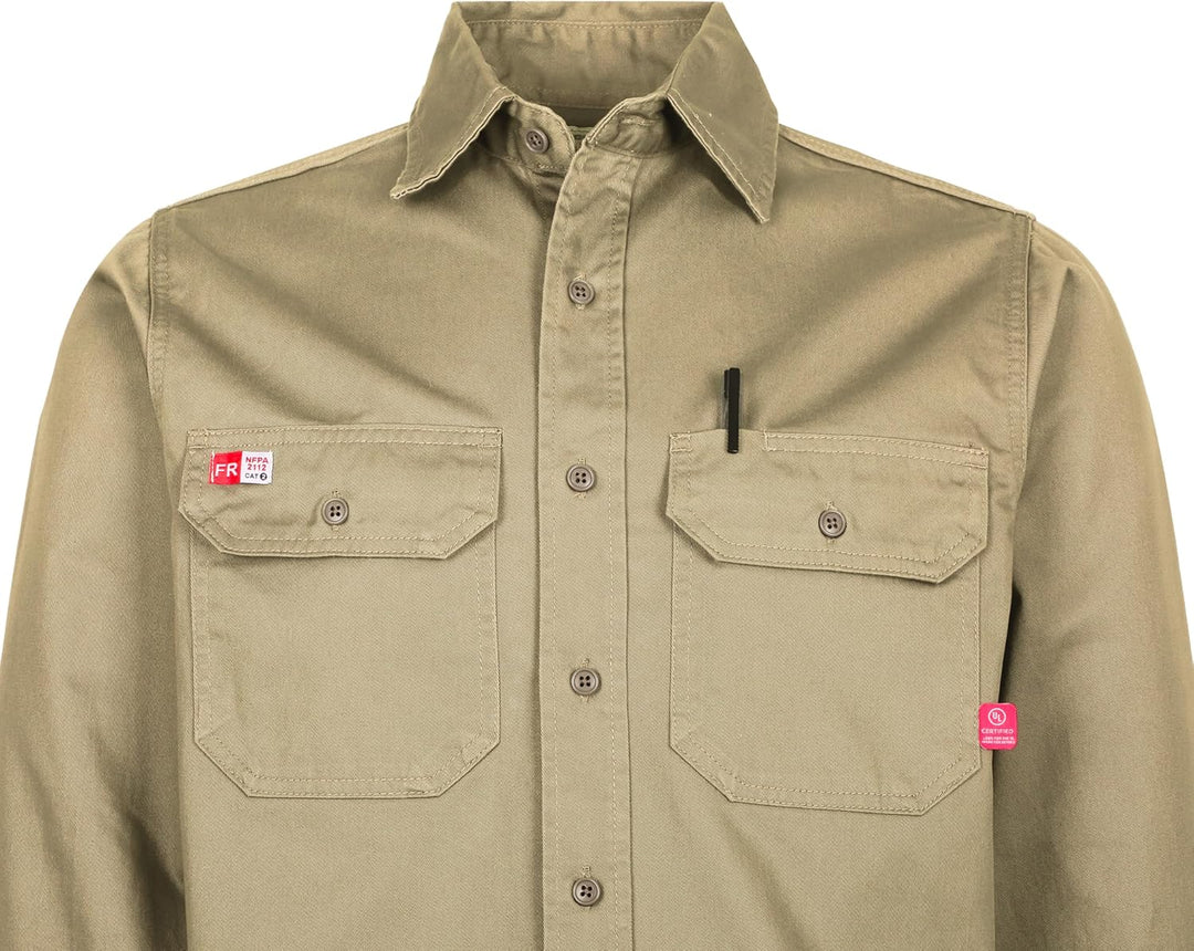 TICOMELA FR Hemden für Herren, flammhemmendes Shirt CAT2, leichtes 184 g. feuerhemmendes Schweisshem