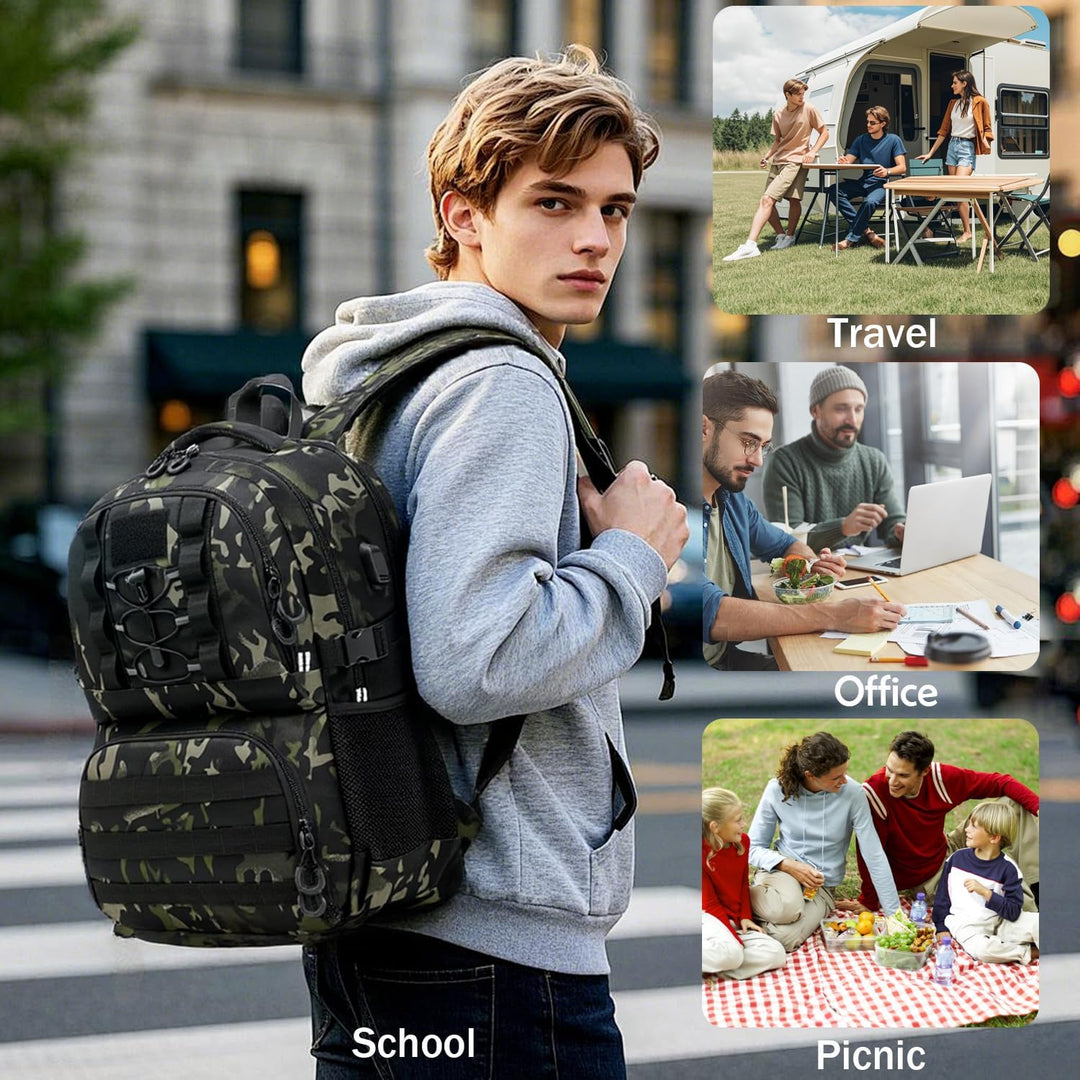 Herren Arbeit Rucksack mit Kühlfach 17 Zoll Laptop Rucksack mit USB Ladeanschluss Lunchrucksack für