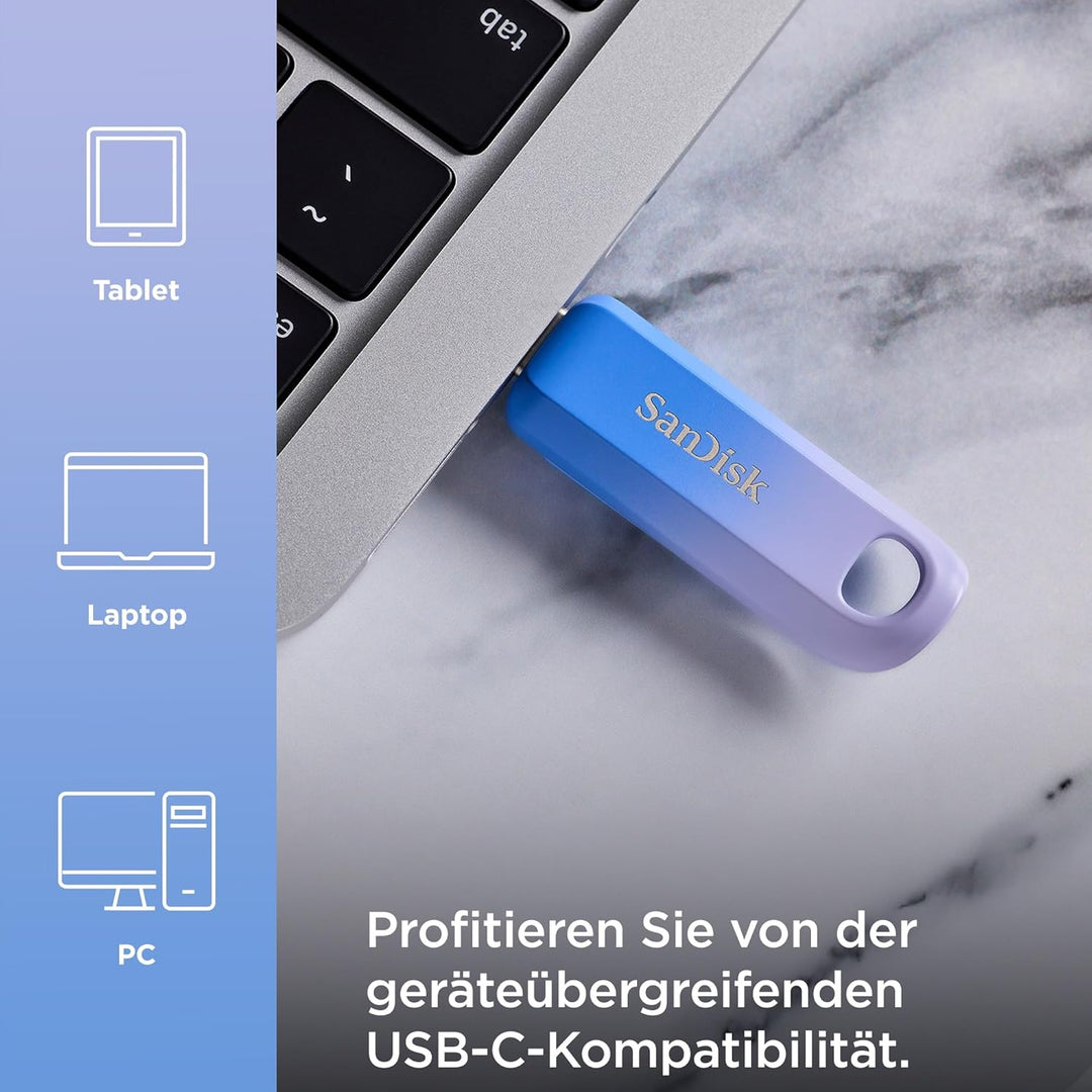SanDisk Creator USB-C Flash Drive 256 GB (Für Computer, Tablets & Smartphones, USB Type-C, Bis zu 40