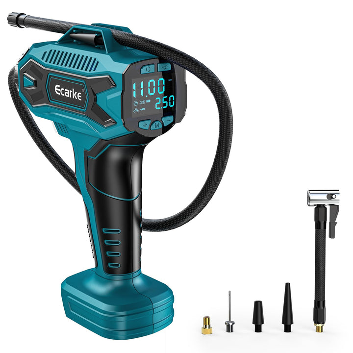 Ecarke Akku-Autokompressor für Makita 18V Li-Ion, Max. 11 bar, Tragbare Akku Luftpumpe mit Digitalem