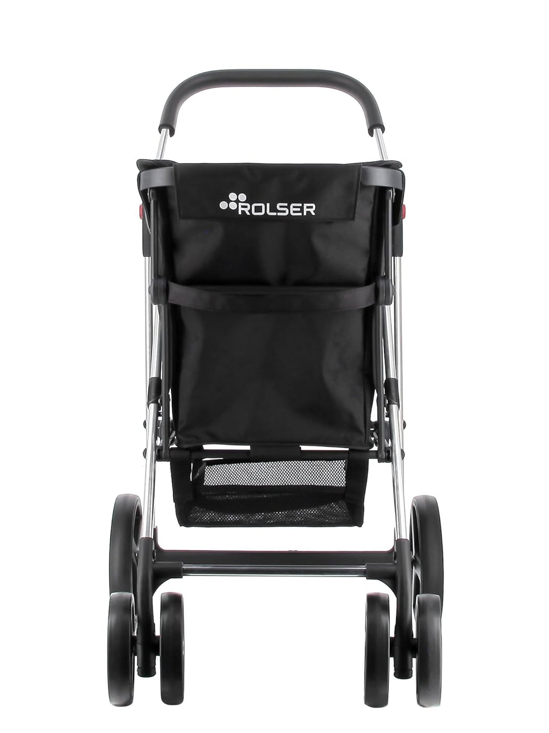 Klappbarer Einkaufstrolley Rolser Basquet MF 4 grosse Räder (2 drehbare) - Schwarz, Schwarz