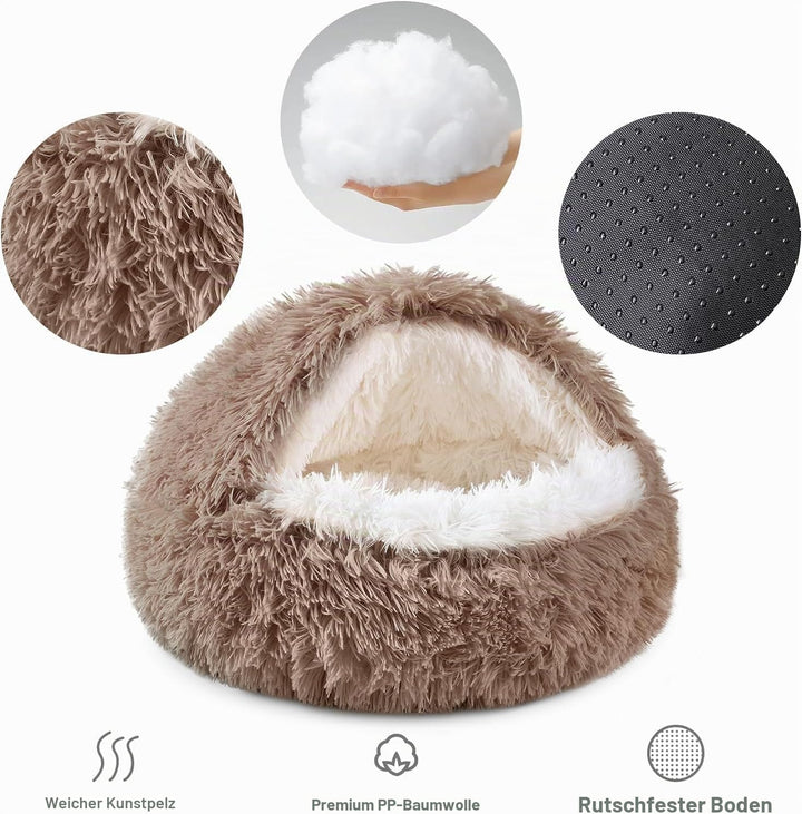 Flauschig Hundebett Muschelform Katzenbett Warm Tierbett Haustierbett Waschbar Hundesofa Katzensofa