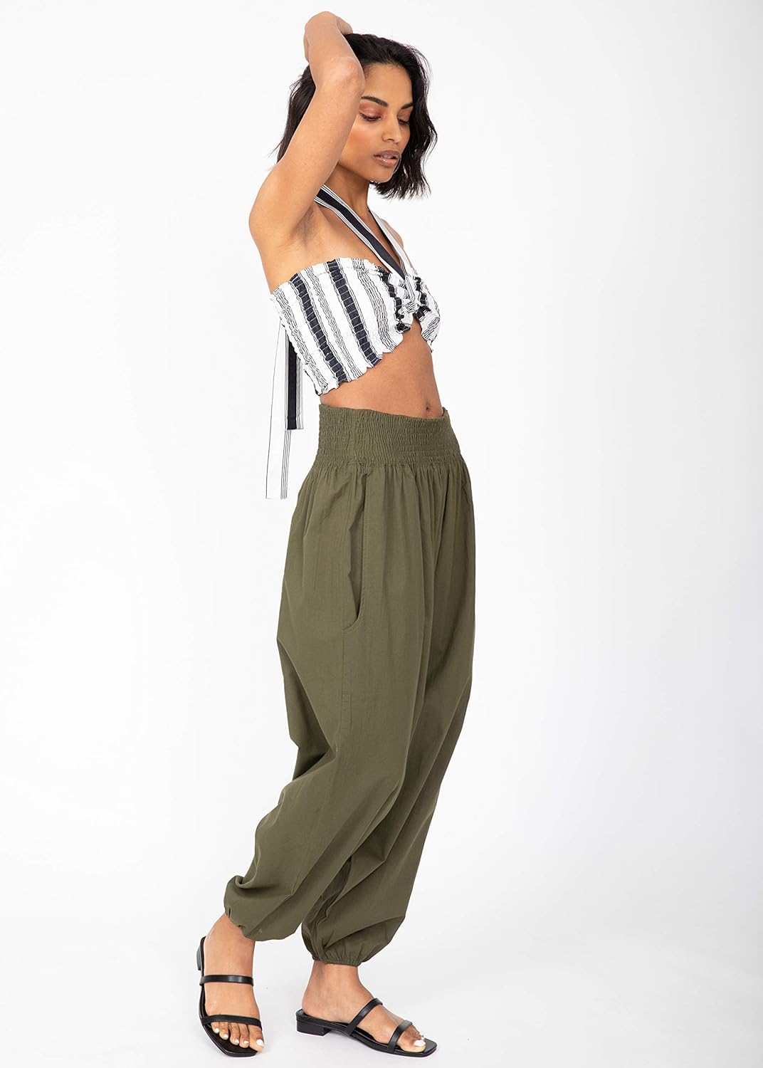 likemary Jumpsuit Damen Sommer – flexibler bequemer Einteiler aus Baumwolle – knielang - wird durch