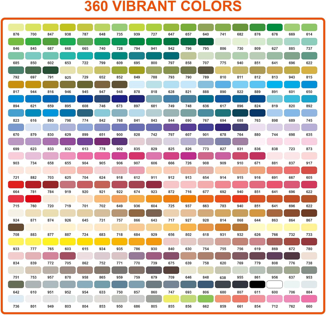360 Farben Acrylstifte für Steine Wasserfest, Permanent Acrylic Marker, Pinselspitze Acrylstifte für