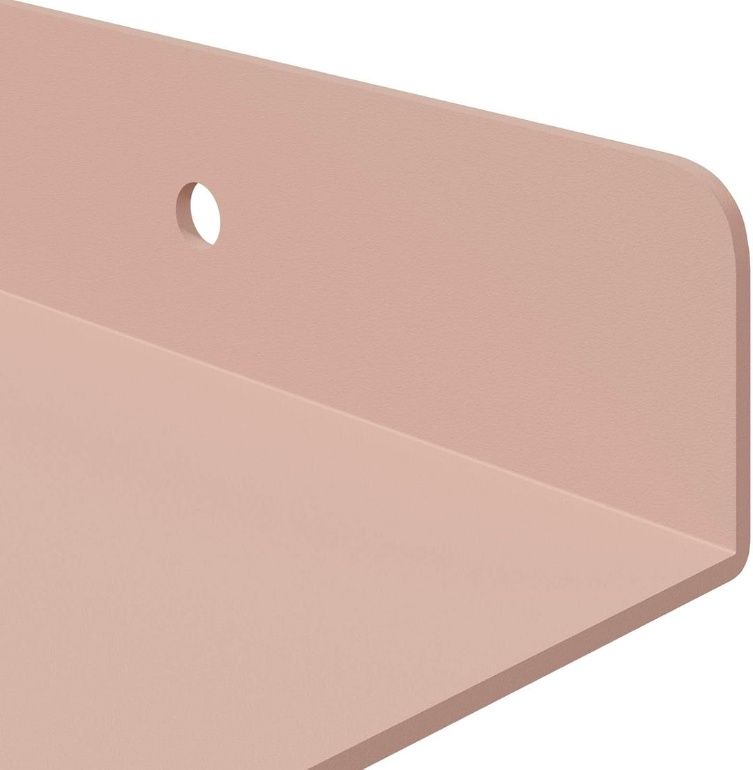 vidaXL Schwebendes Regal 4 pcs Rosa 80 x 18 x 2,5 cm Stahl, Wohnzimmeraufbewahrung, Stilvolle Wandre