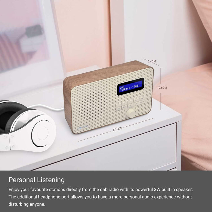 LEMEGA DR1 Tragbares DAB/DAB+ und UKW-Digitalradio,DAB-Radio mit Handbedienung,Doppelalarm,Schlummer