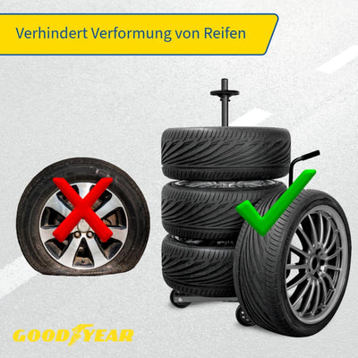 Goodyear Felgenbaumwagen für 4 Reifen, platzsparende und kontaktlose Aufbewahrung, mit Schutzhülle,