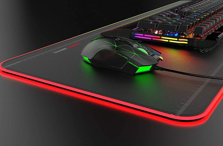 LexonElec Kabelgebundene RGB Gaming Maus, 7 Tasten mit 2500 DPI, ergonomische LED-beleuchtete USB-Ga