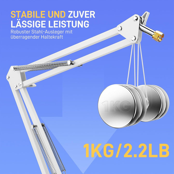 Maono Mikrofon arm, Verstellbarer Mikrofonständer für Podcast, Gaming, Streaming & Aufnahmen – inkl.