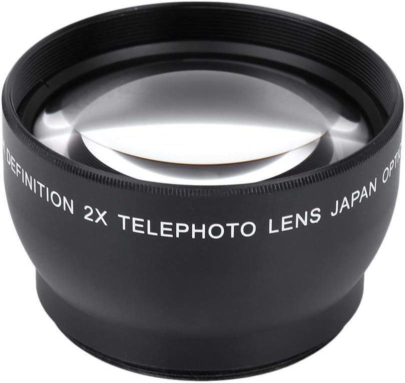 Konverter-Teleobjektiv, 52 mm 2-fache Vergrösserung HD-Tele-Camcorder-Objektive Passt auf jedes Obje