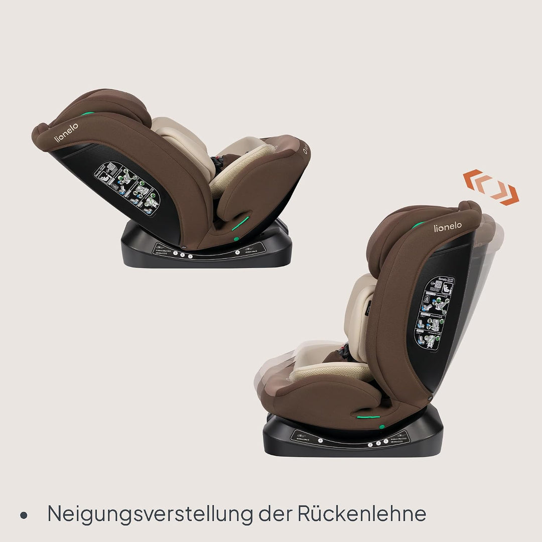 Lionelo Aart i-Size Kinderautositz Gruppe 0/1/2/3, 40-150 cm, 0-12 Jahre, Universelle Gurtmontage, V