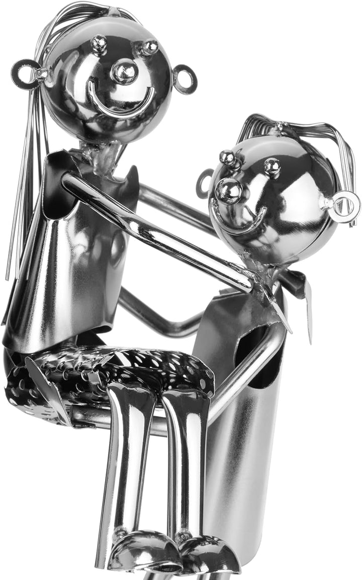 Brubaker Flaschenhalter Liebespaar mit Herzen Metall Skulptur inklusive