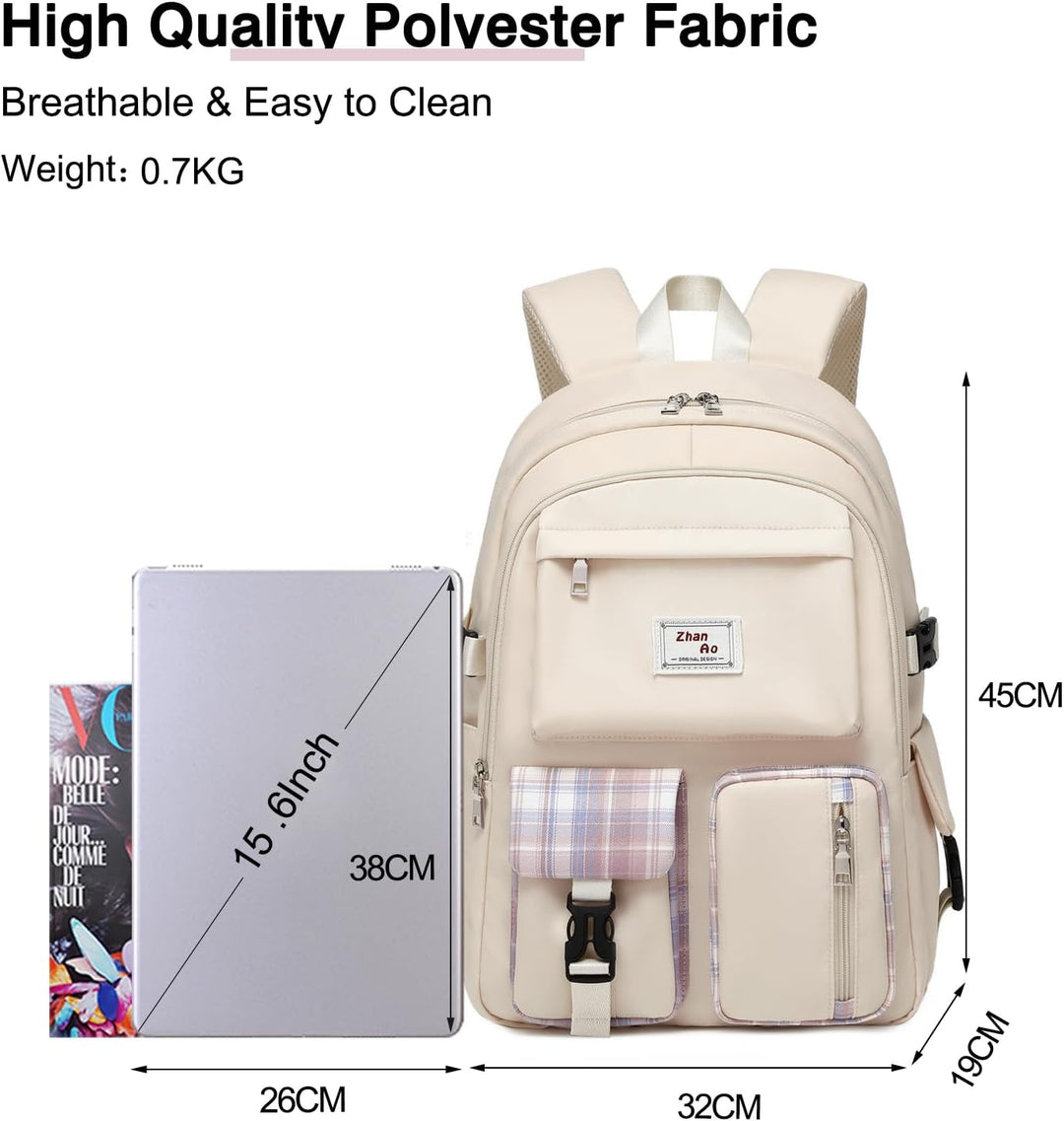 FANDARE Beiläufig Rucksack Schulrucksack Schulranzen Daypacks mit 15.6 Zoll Laptopfach Schultaschen