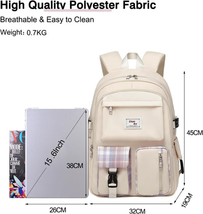 FANDARE Beiläufig Rucksack Schulrucksack Schulranzen Daypacks mit 15.6 Zoll Laptopfach Schultaschen