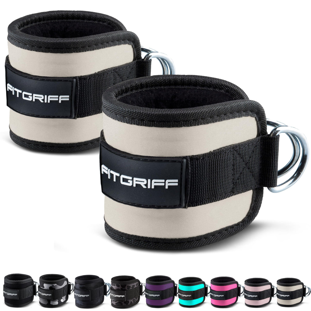 Fitgriff® Fussschlaufen V1 (gepolstert) - für Fitness Training am Kabelzug - (2 Stück) Ankle Straps