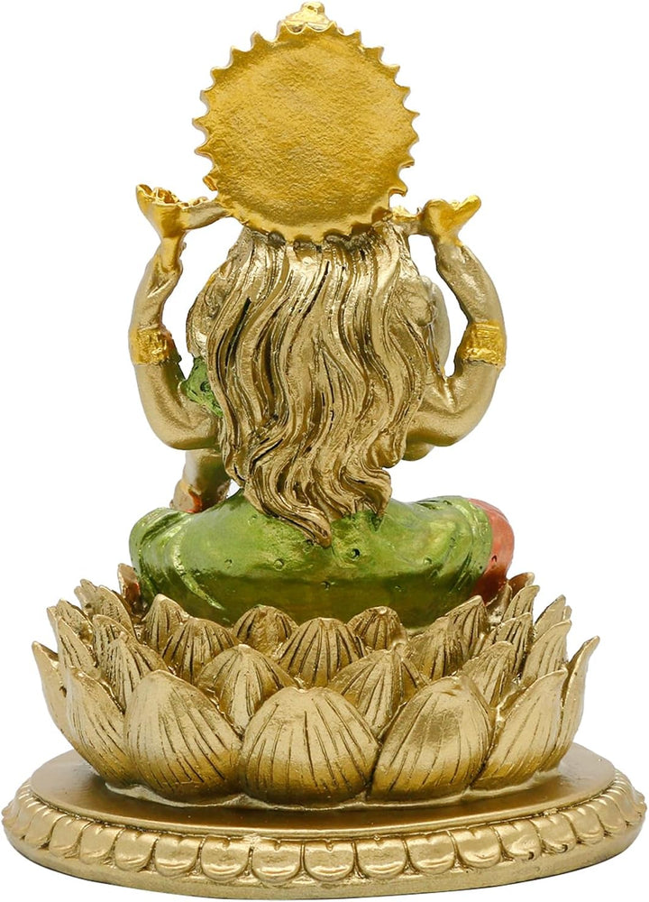 Hindu-Göttin Laxmi Lotus-Skulptur - Indischer Gott Lord Lakshmi Puja Statue - Indien Murti Idol Figu