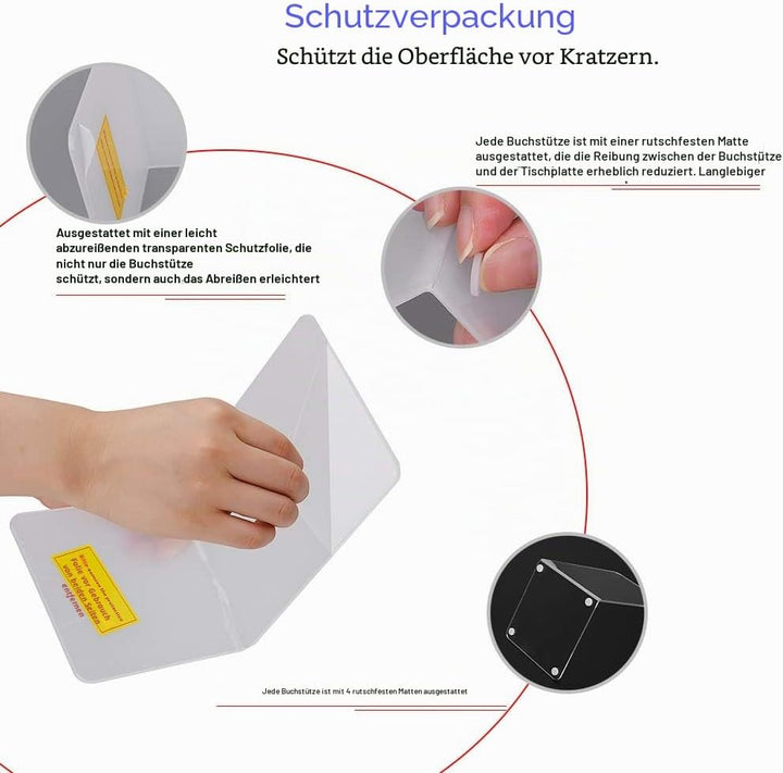 Buchstützen, 8 Stück, rutschfest, schweres Metall, langlebig, stabil, robust, für Bücher, Organizer,