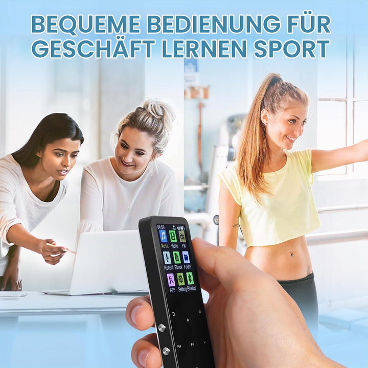 MP3 Player 32GB, MP3-MP4-Player mit Bluetooth 5.2, Musik-Player mit Lautsprecher, FM-Radio, Video, S