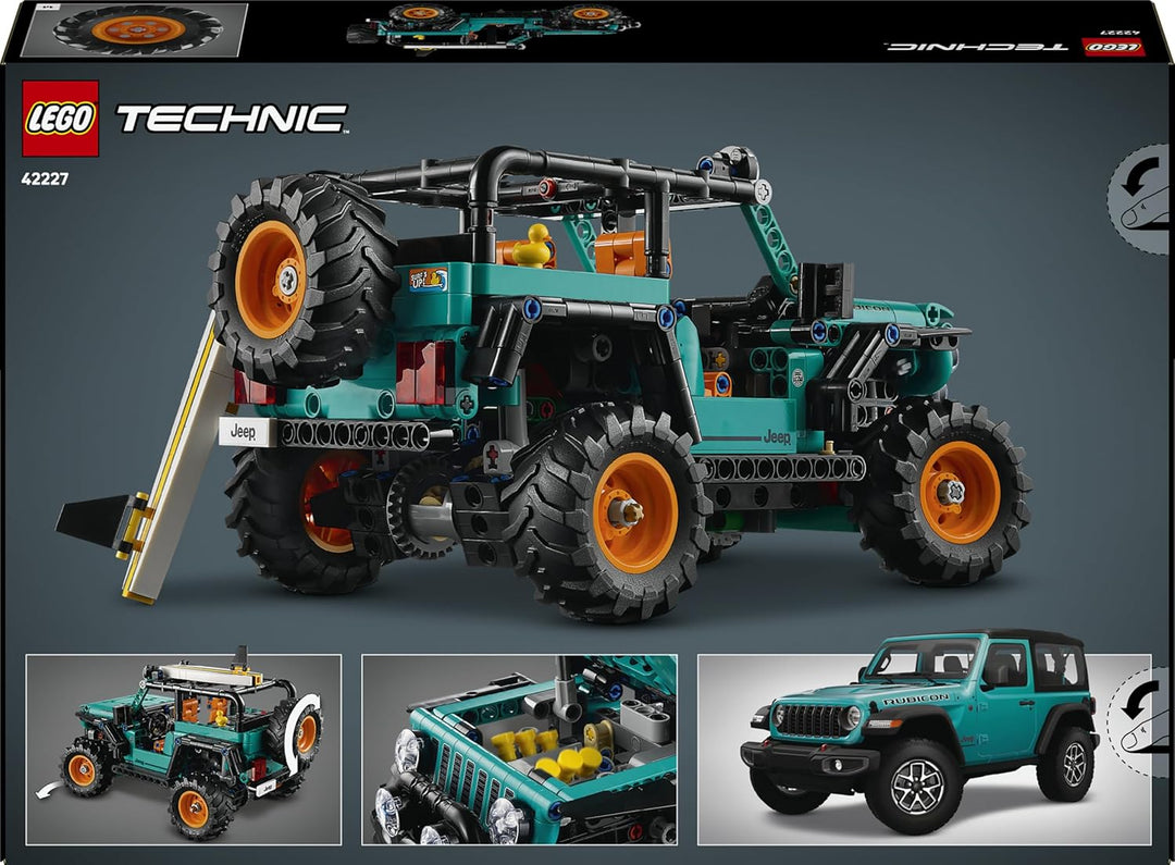 LEGO Technic Jeep Wrangler Rubicon Geländewagen - Off-Road Spielzeug Fahrzeug Modellbau mit V6-Motor