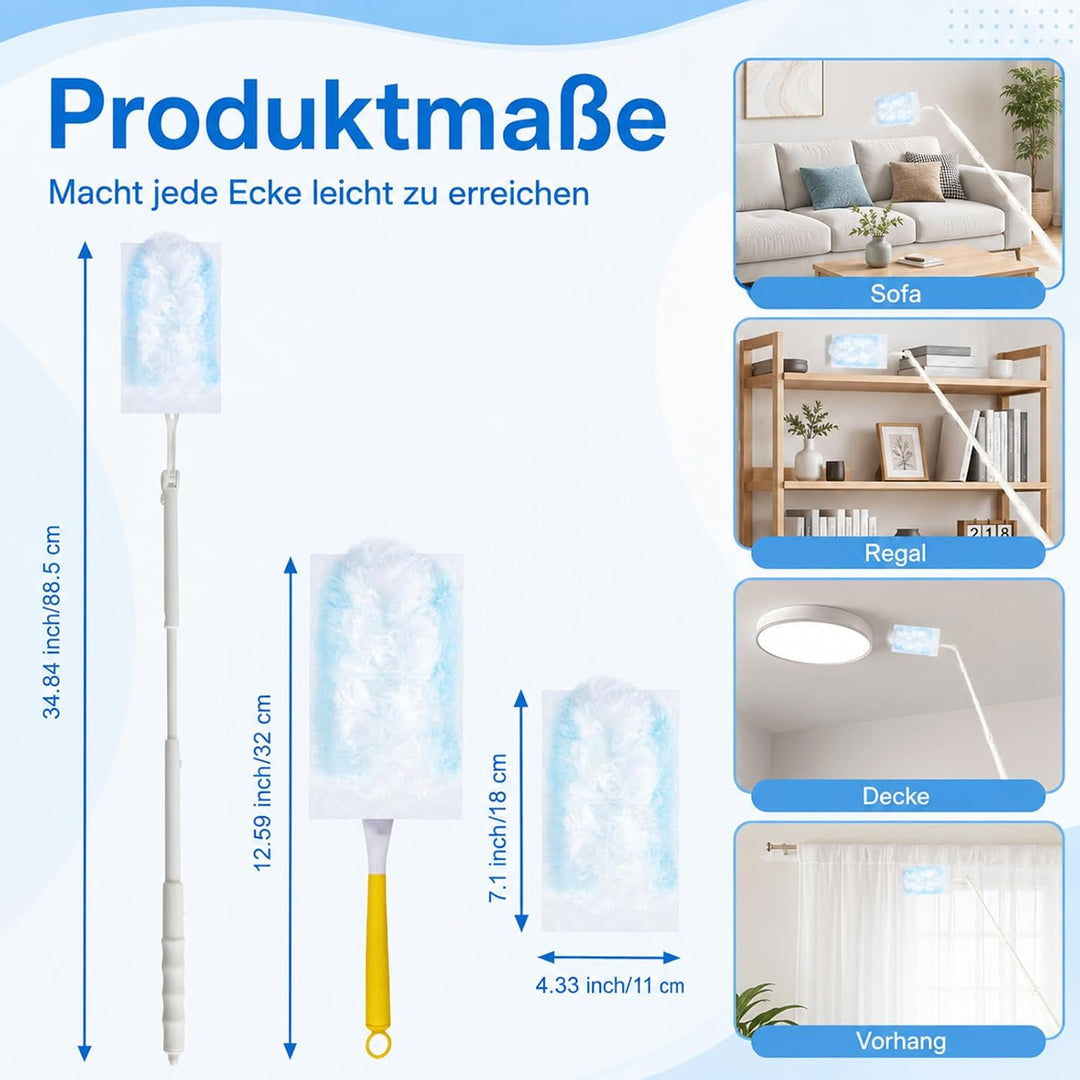 62 Stück Staubmagnete, Kompatibel mit Swiffer Staubmagnet Nachfüllpack, Einweg Magnetischer Feder-St