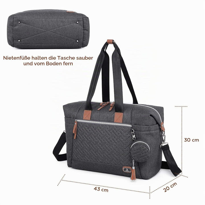 Dikaslon Wickeltasche mit Schnullertasche und Wickelunterlage, Grosse Reisewindeltasche für Mama und