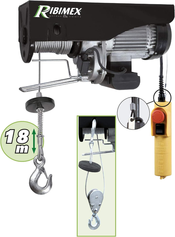 RIBITECH 04266 Elektrischer Seilhebezug 1200 W klein, klein