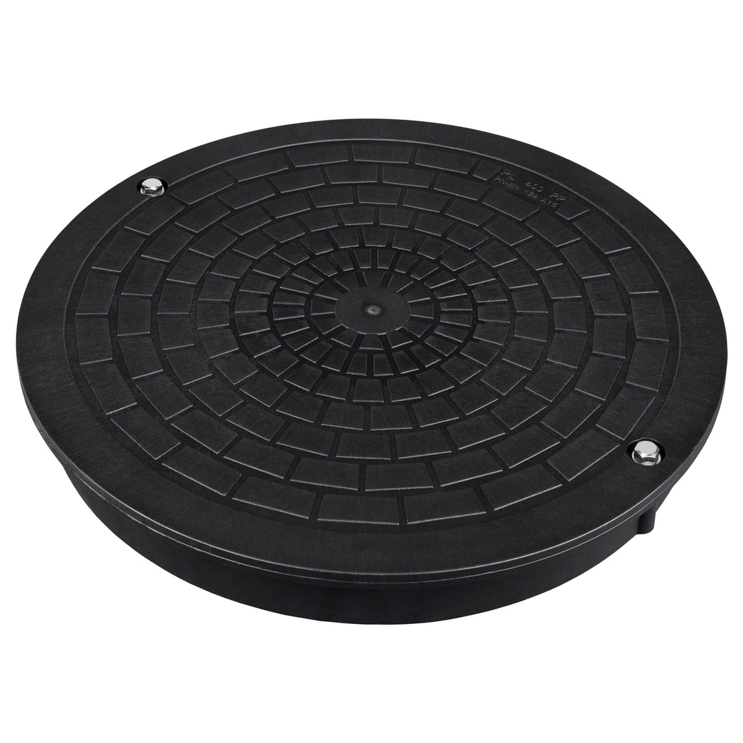 Kanaldeckel für Glattrohr Ø DN400 Schachtabdeckung Schachtdeckel Kontrollschacht Schwarz für Glattro