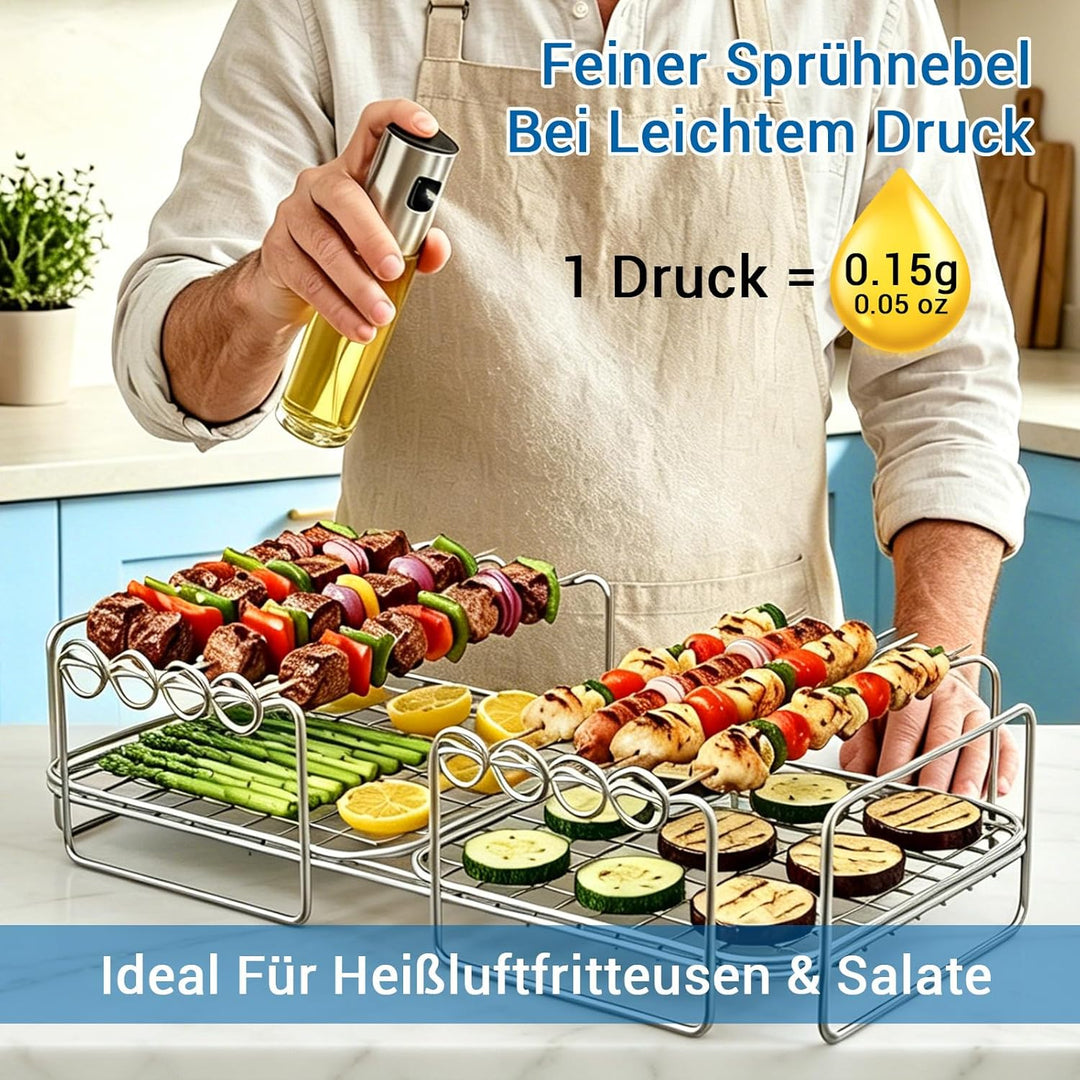 Airfryer Zubehör für Ninja Foodi FlexDrawer Dual Zone AF500EU 10.4L, Grillrost #304 Edelstahl, Backp