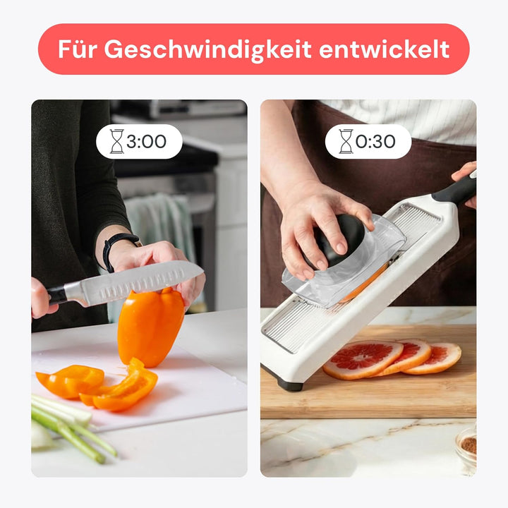 Fullstar 2-in-1 Mandoline Gemüsehobel und Julienneschneider - 4 Verstellbarer Dickeneinstellungen -