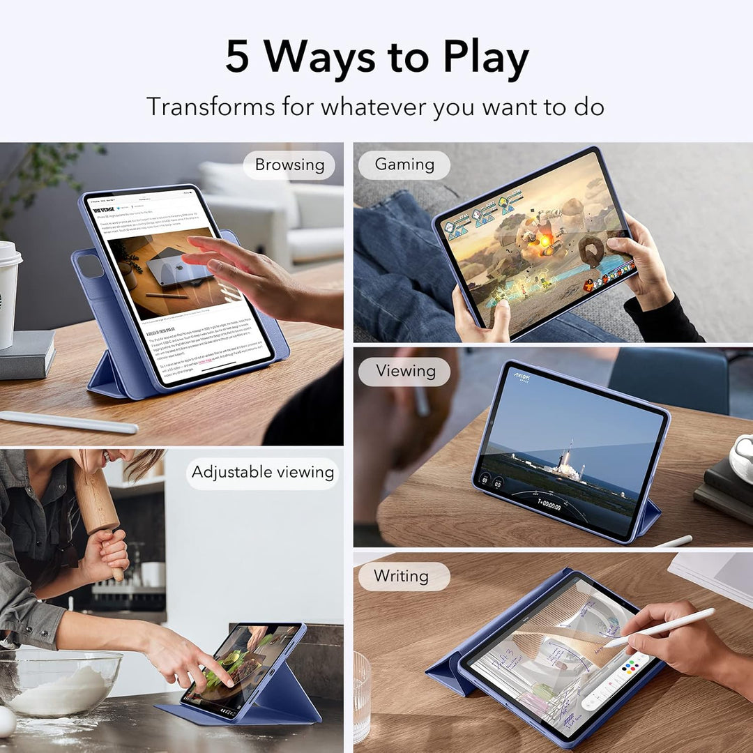 ESR Hybrid Hülle für iPad Pro 12.9 Hülle (2022/2021), iPad Pro 12.9 Case mit Pencil Halter, Abnehmba