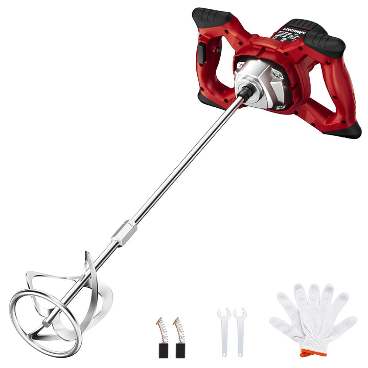LDHTHOPI Mörtelrührer,2200W Rührwerk mit 6-Gang-Getriebe, Soft-Start-Funktion,max.800 U/min,M14 Schn