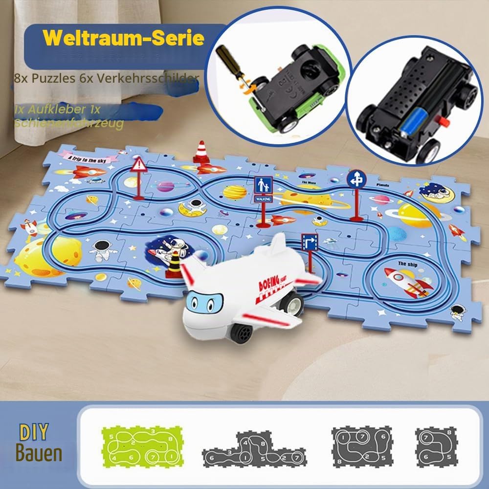 Auto Spielzeug Autorennbahn Spielzeugauto 8pcs DIY-Puzzlebahn für Kinderspielzeug DIY-Route Cars Spi