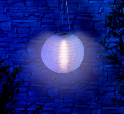 Lunartec Solar Lampions warmweiss: 12er-Set Solar-LED-Lampions, LEDs, Dämmerungs-Sensor, IP44, Ø 30
