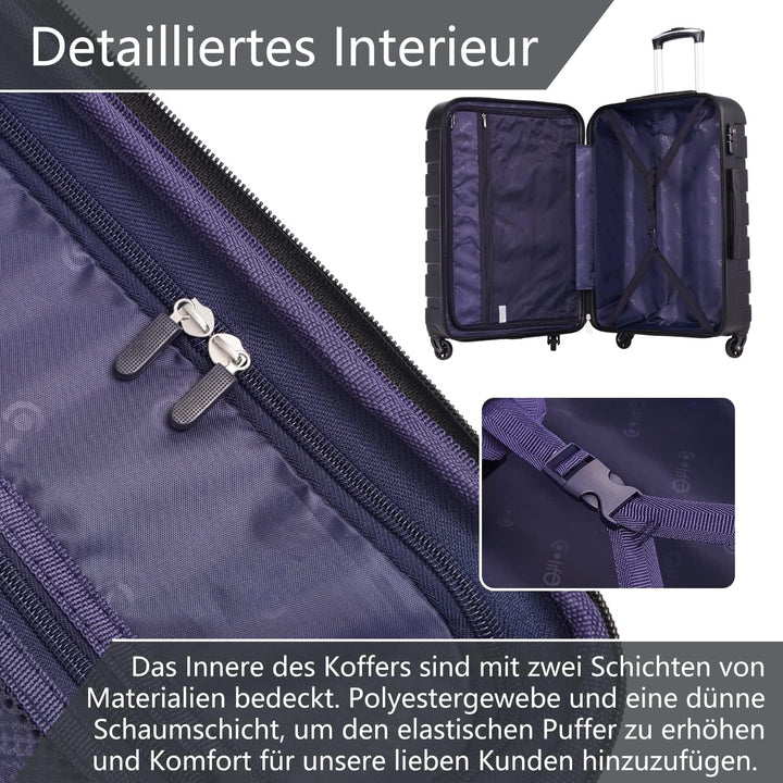 COOLIFE Koffer Premium Koffer Hartschalenkoffer Trolley Rollkoffer Reisekoffer Kofferset Handgepäck