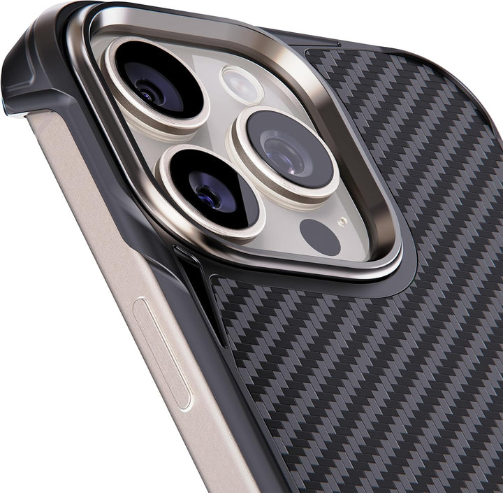 REBEL Schutzhülle für iPhone 15 Pro Max [Flex-Serie], freiliegende Seiten für Komfort, Aramidfaser,