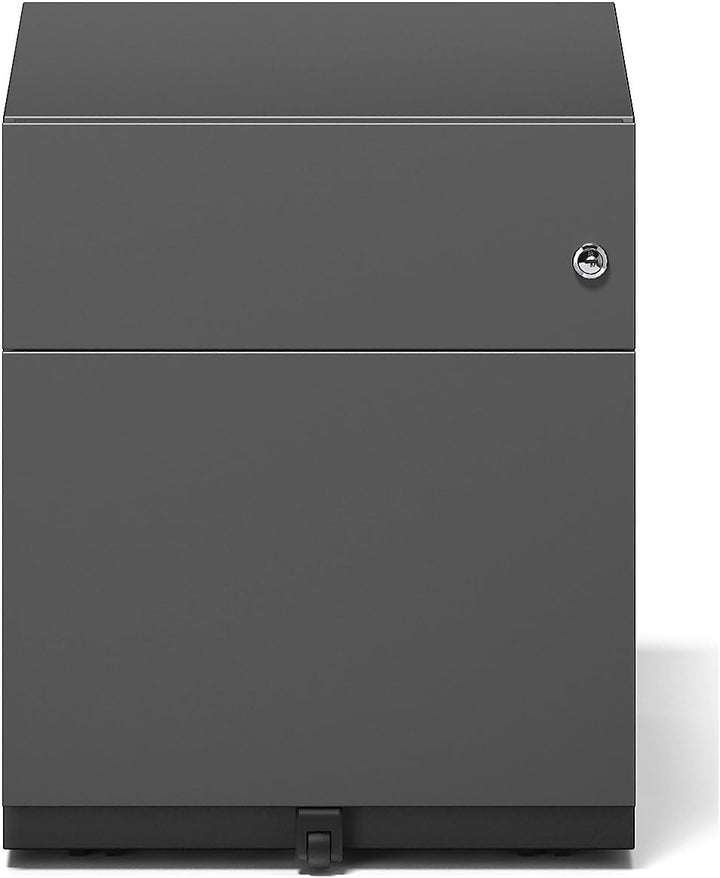 BISLEY Rollcontainer Note mit Griffleiste, 1 Universalschublade, 1 HR-Schublade, Metall, 633 Schwarz