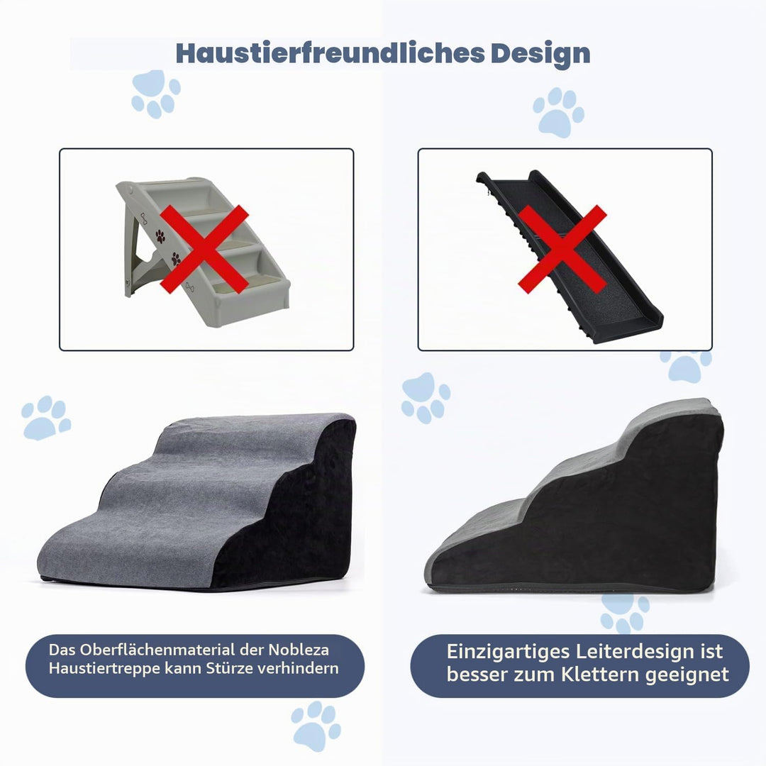 Nobleza Hundetreppe für Kleine Hunde, 3 Stufen Waschbar Hunde treppe, Haustiertreppe für AlterHunde