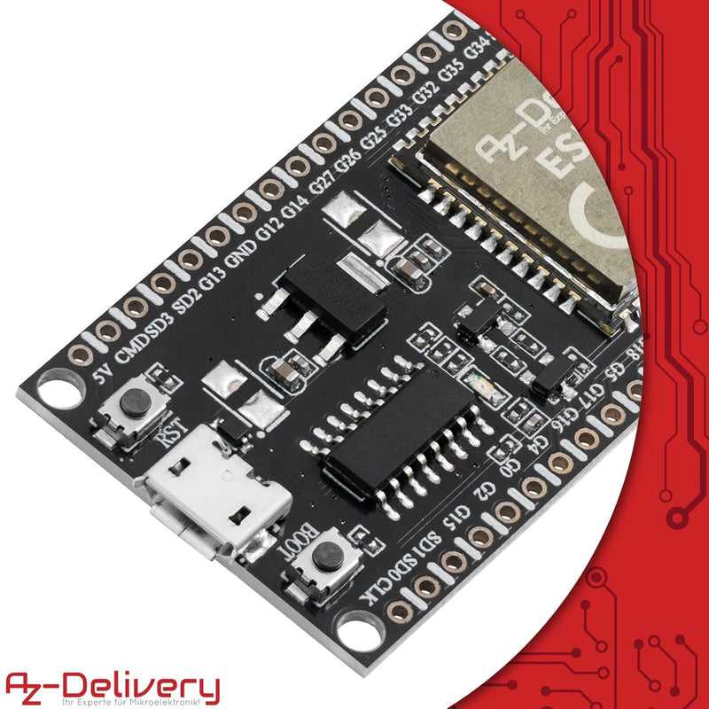 AZDelivery 5 x ESP-32S Dev Kit C unverlötet NodeMCU Module WLAN WiFi Development Board mit CH340 (Na